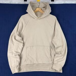 Everlane Organic Cotton Hoodie Beige Heavy Fleece Pullover Size L Casual Minimal